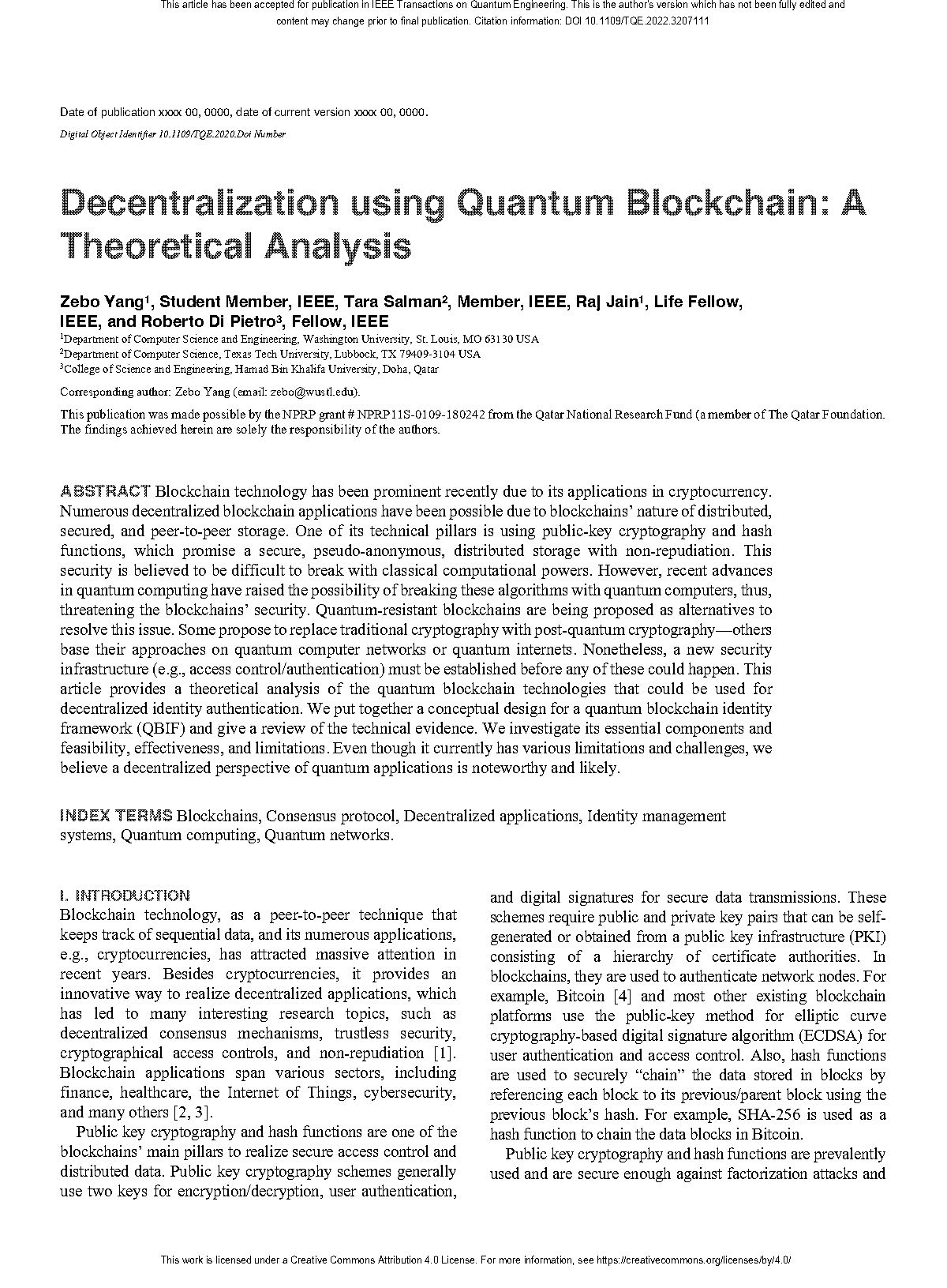 the consensus protocol which uses the sender identity is